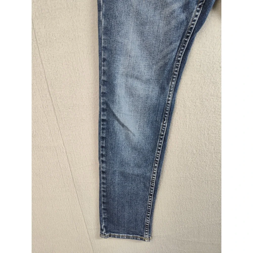 Hollister Men Jean 30 Blue Medium Wash Denim Straigh Slim Stretch Low Rise Denim